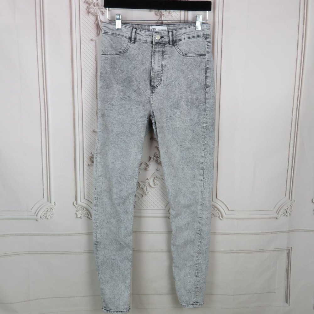 Zara Skinny High Rise Acid Wash Jeans